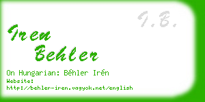 iren behler business card